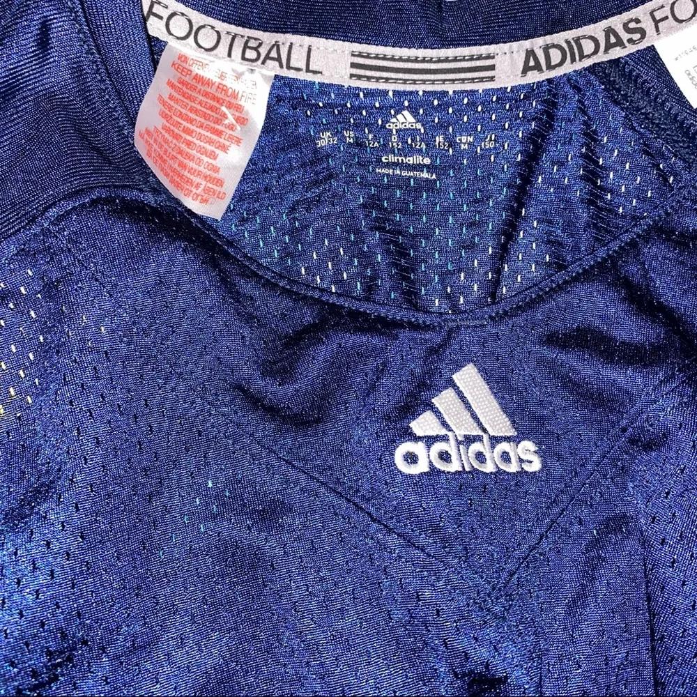 Adidas Youth Football Jersey Blue and White, New with tags Size Medium